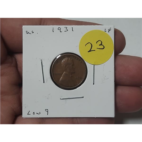 1931 U.S.A. One Cent - Low 9.