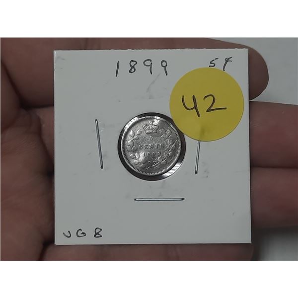 1899 Canada Silver 5 Cents.
