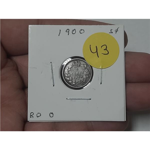 1900 Canada Silver 5 Cents.
