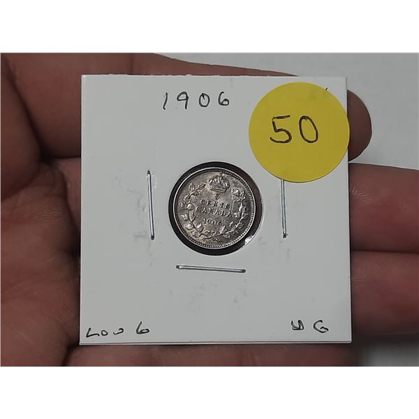 1906 Canada Silver 5 Cent.