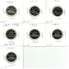 Image 1 : 1975, 1979, 1982, 1992, 1993, 1994, 1995 Canada Proof Like 5 Cents.