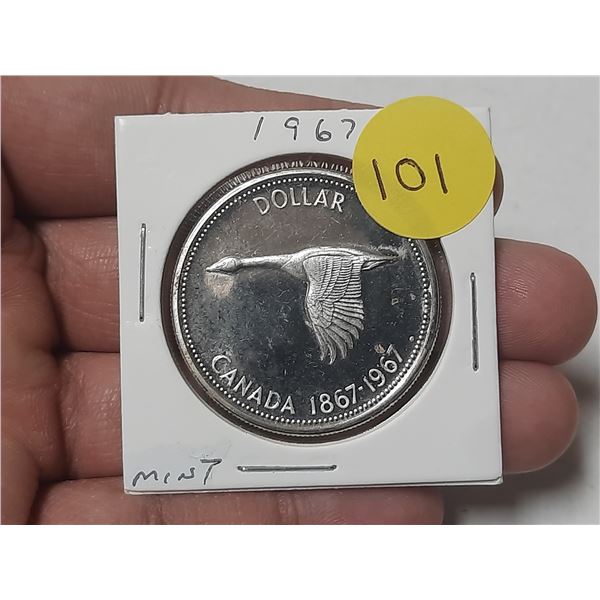 1967 Canada Silver One Dollar.