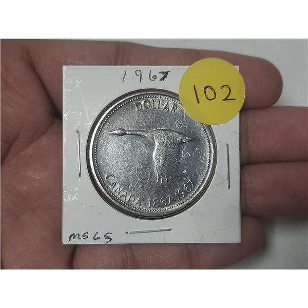 1967 Canada Silver One Dollar.
