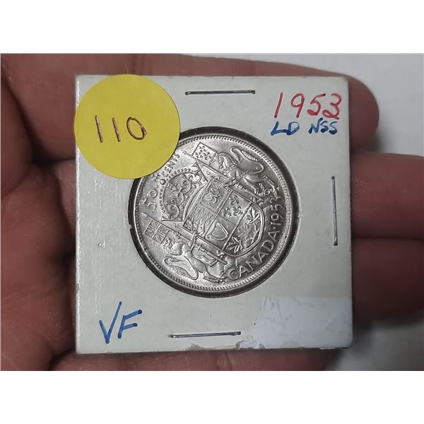 1953 Canada Silver 50 Cents.