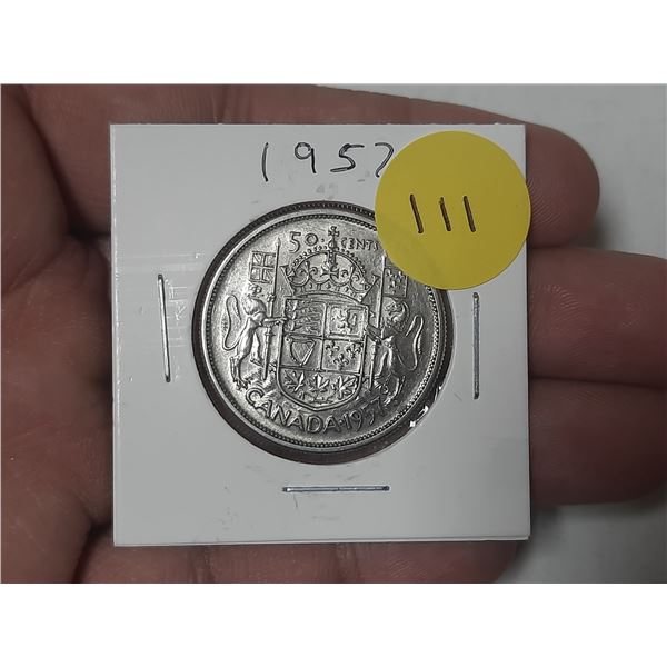1957 Canada Silver 50 Cents.