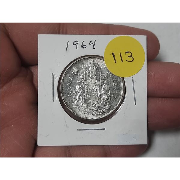 1964 Canada Silver 50 Cents.