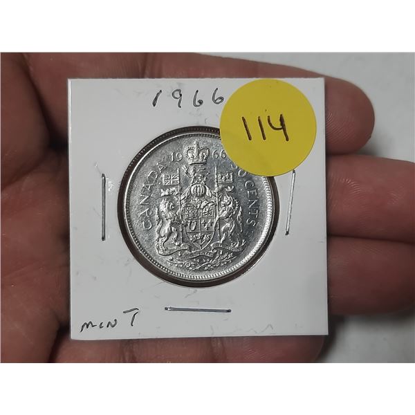 1966 Canada Silver 50 Cents.
