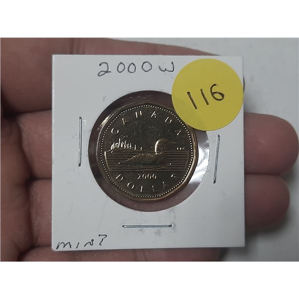 2000-W Canada Proof Like One Dollar.