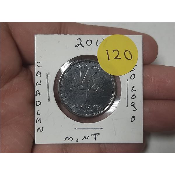 2017 Canada Proof Like 50 Cents - Canada 150 Logo.
