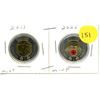 Image 1 : 2025 Canadian $2 coin (toonie) commemorating the Unknown Soldier (Coloured) and 2013 Canadian Proof 