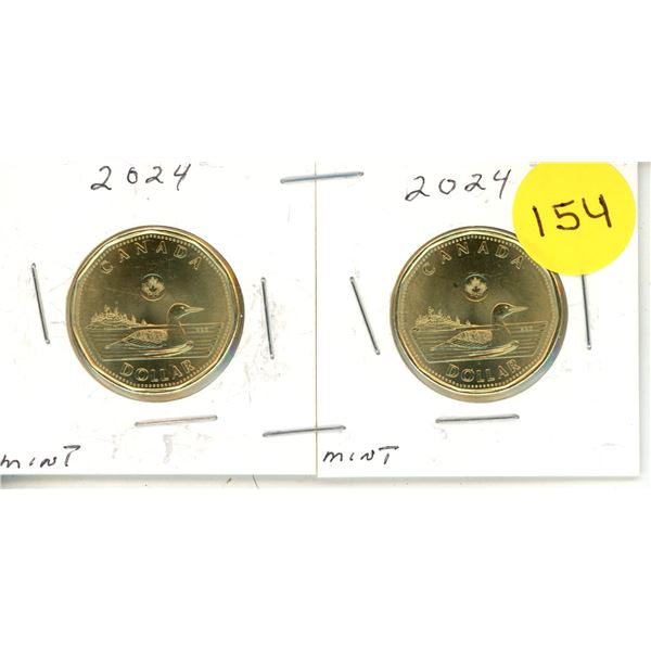 (2) 2024 Candian Proof Like One Dollar.