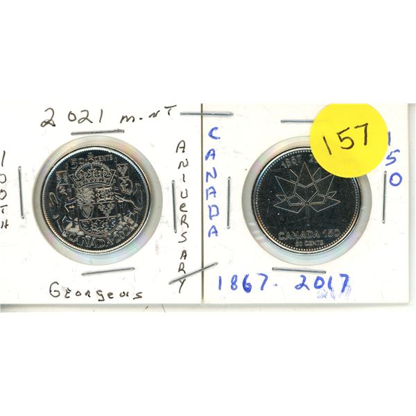2021 Canadian Proof Like 50-cent coin celebrating the 100th anniversary of the Coat of Arms design a