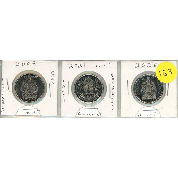 2025 Canadian Proof Like One Dollar, 2002 Canadian Proof Like50-cent coin commemorating the Queen's 