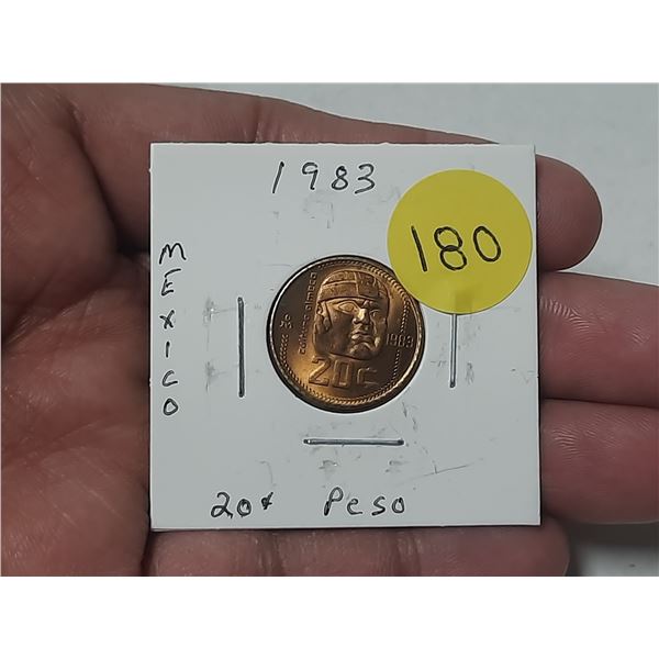 1983 Mexican 20 Centavos Coin.