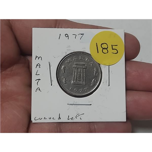1977 Malta 5 cents Coin.