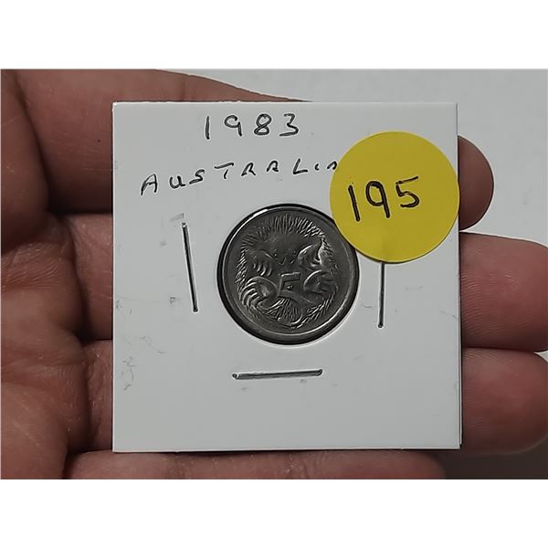 1983 Australian 5-cent Coin.