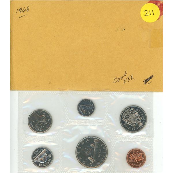 1968 Canada Uncirculated Proof Like Coin Set.