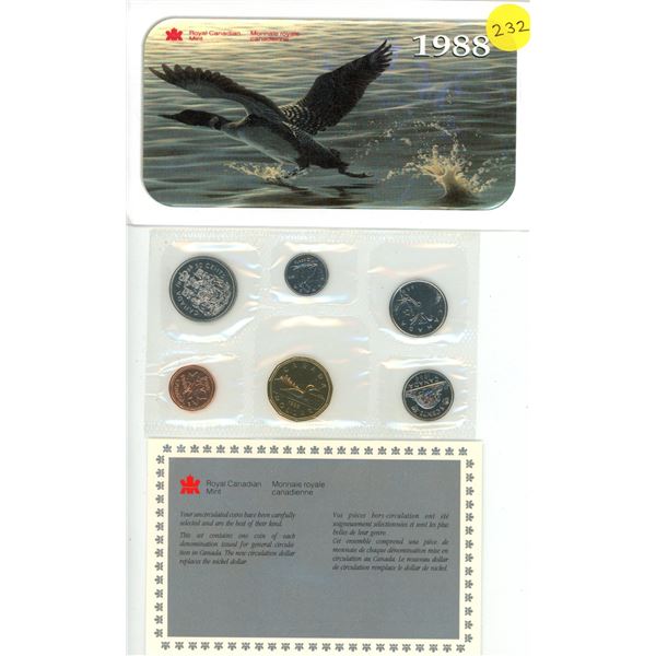 1988 Canada Uncirculated Proof Like Coin Set.