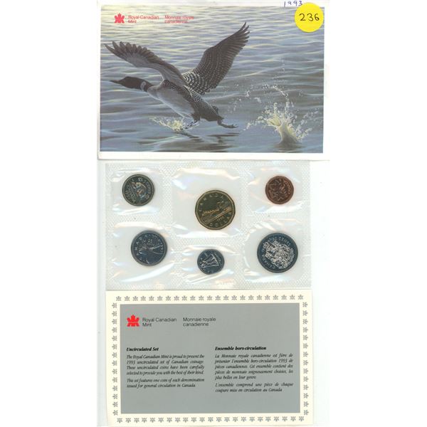 1993 Canada Uncirculated Proof Like Coin Set.