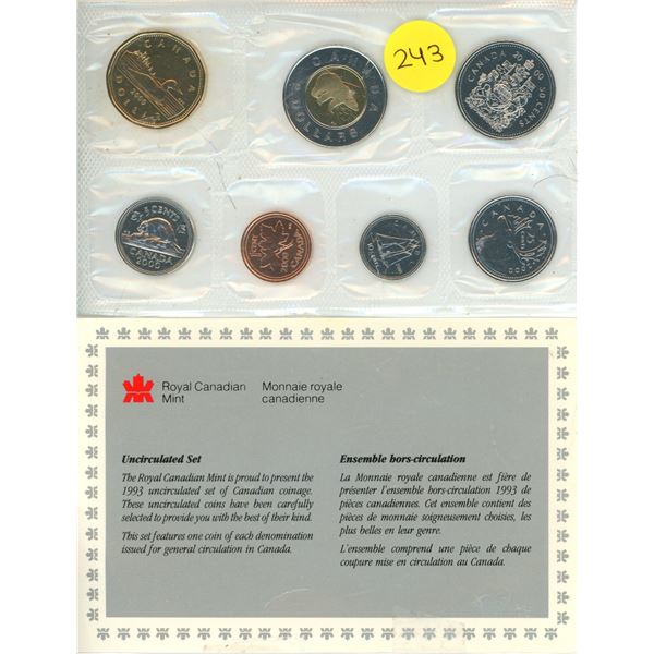 2000-W Canada Uncirculated Proof Like Coin Set - Winnipeg Mint.