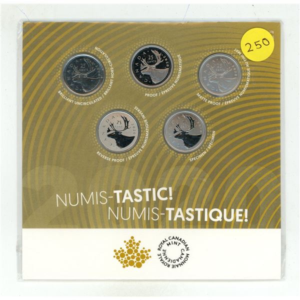 2020 Numis-Tastic! 5-coin set from the Royal Canadian Mint - (5 Grades Of Quarters)
