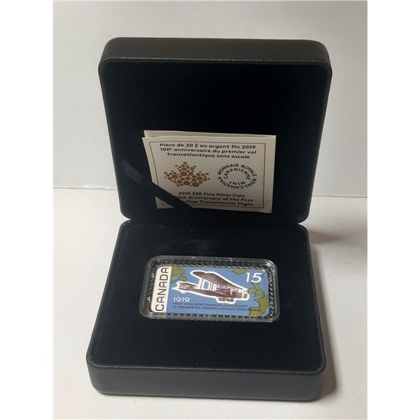 2019 $20 Fine Silver Coin 100th Anniversary of the First Non-Stop Transatlantic Flight.