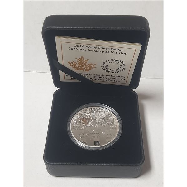 2020 Proof Silver Dollar 75th Anniversary of V-E Day.