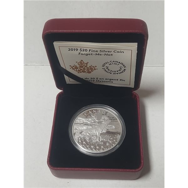 2019 $20 Fine Silver Coin Forget-Me-Not.