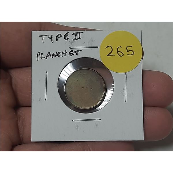 Type II Canadian 1 Cent Planchet with Rim.