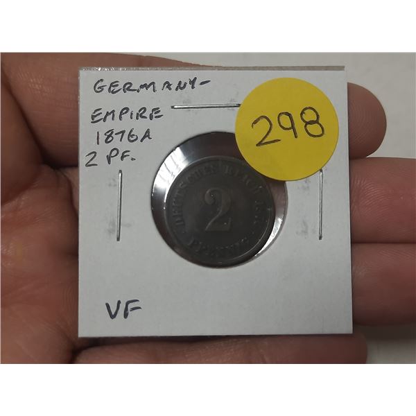 Germany – Empire. 1876A 2 Pfennig. Berlin Mint. VF.