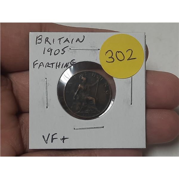 Great Britain. 1905 Farthing. Edward VII. VF+.