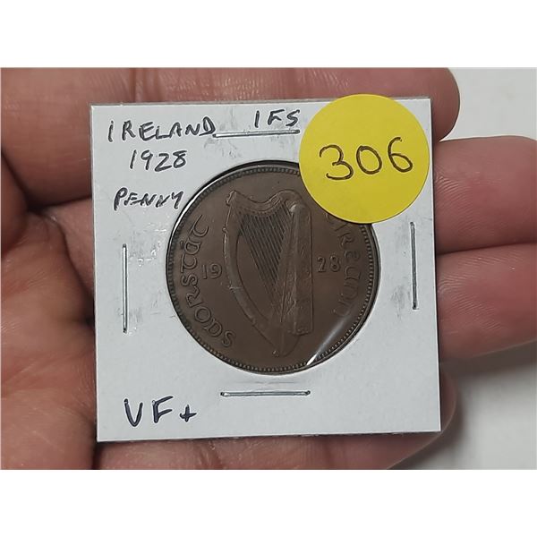 Ireland. Irish Free State. 1928 Penny. First issue of the newly independent nation. VF+.