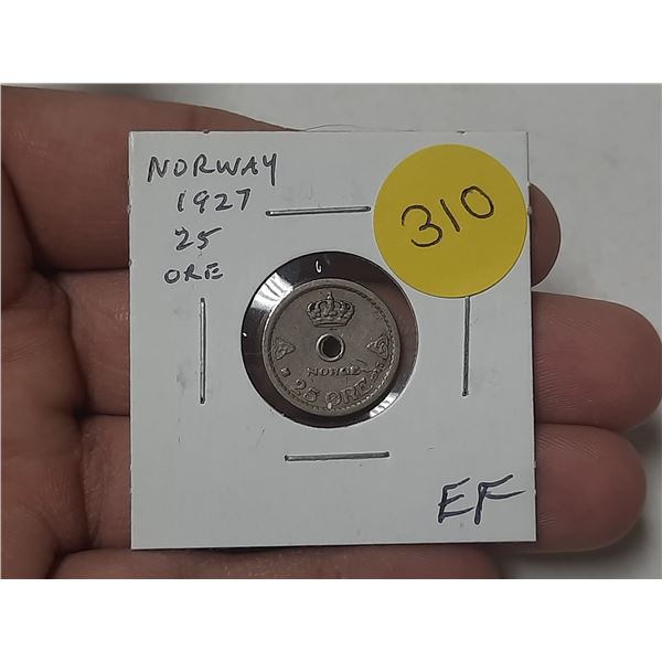 Norway. 1927 25 Ore. EF.