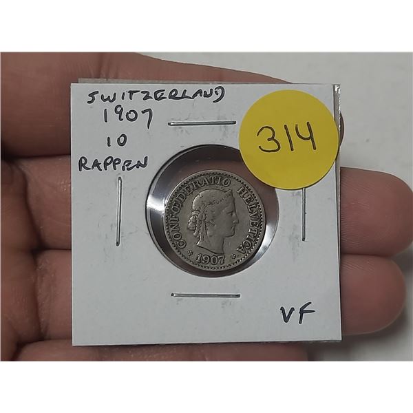 Switzerland. 1909 10 Rappen. VF.