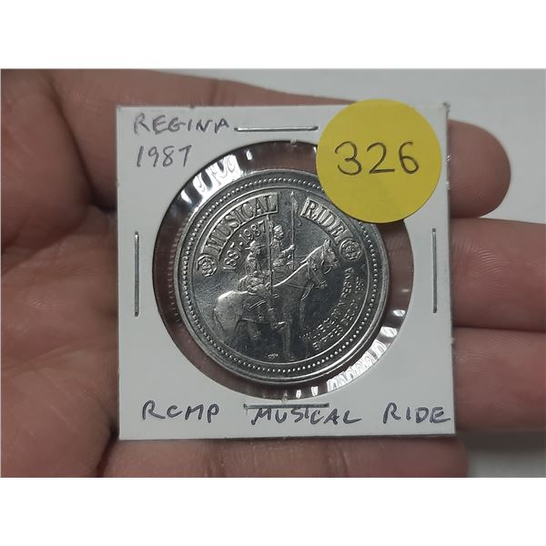 1987 Regina Trade Dollar. RCMP Musical Ride. Unc.