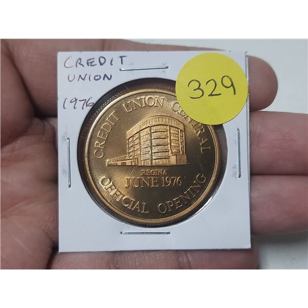 1976 Credit Union Central Official Opening medal. BU.