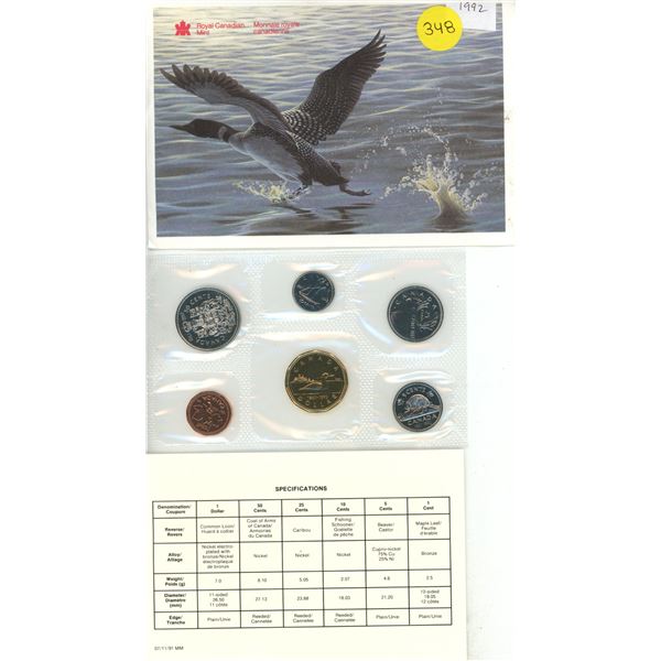 1992 Proof Like Set. The 1992 Caribou 25 Cents is Scarce.