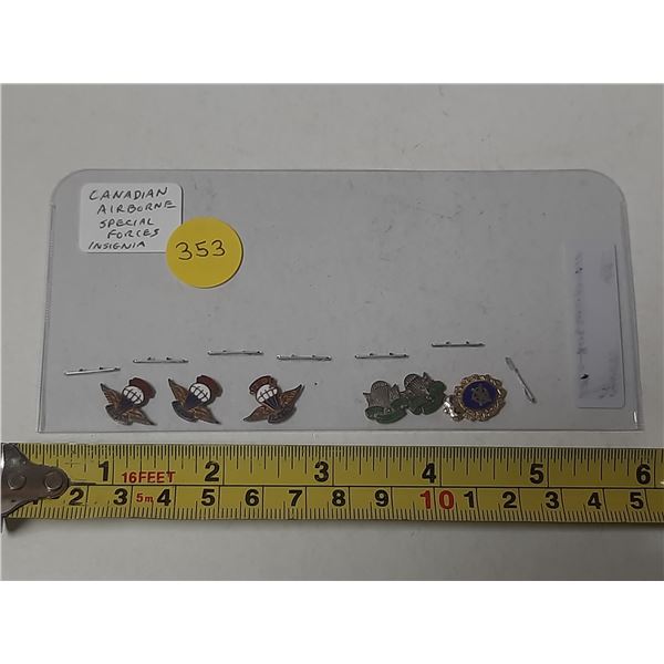 Set of 6 Canadian Airborne Special Forces enameled insignia.