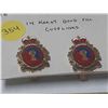 Image 2 : 16th Service Battalion cufflinks. 14-karat gold with red and blue enamel.