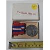 Image 1 : War Medal, 1939 – 1945. World War II. Silver. Correct ribbon. Housed in its original box.
