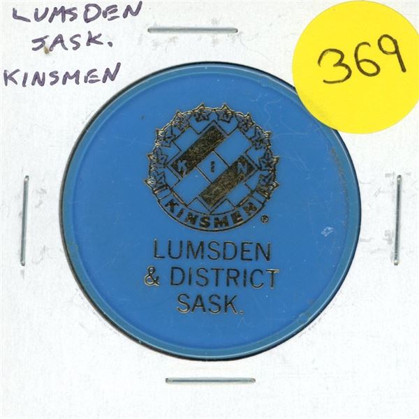 Lumsden and District Saskatchewan Kinsmen plastic token.