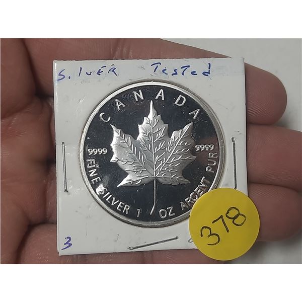 2013 Canada Silver Five Dollar Coin, Tested @ 92.5% Silver.