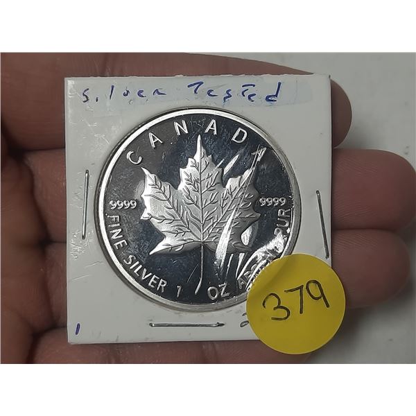 2013 Canada Silver Five Dollar Coin, Tested @ 92.5% Silver.