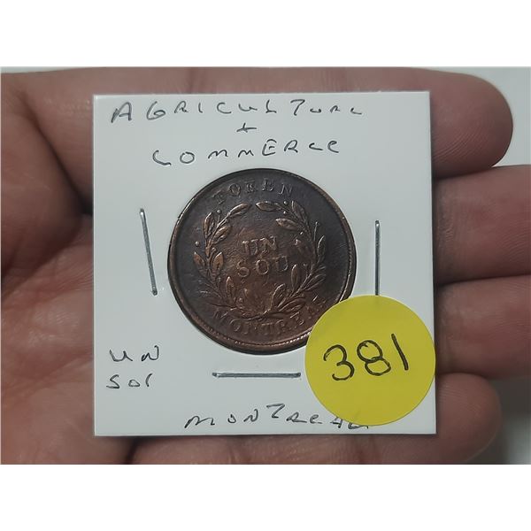 Agriculture & Commerce, UN SOL Montreal Token.