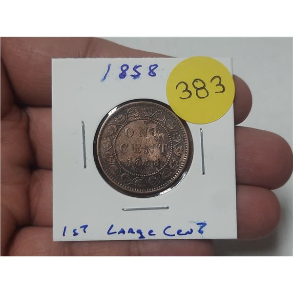 1858 Canada Large One Cent. (First One Made)