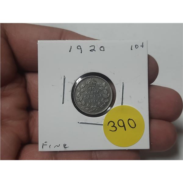 1920 Canada Silver 10 Cent.