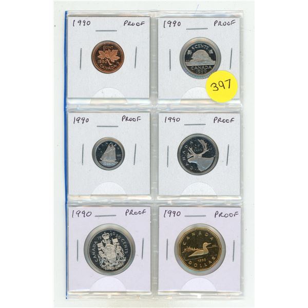 1990 Canada Unciculated Proof Like Coin Set.
