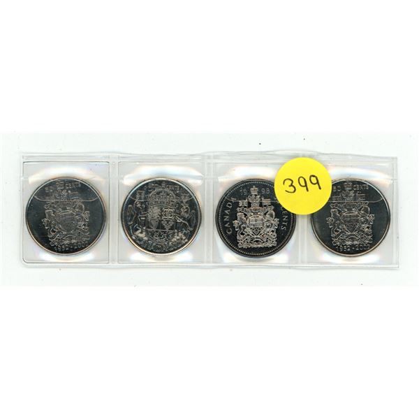 (2) 2022, 2021, and 1998 Canada Proof Like 50 Cents.