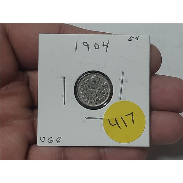 1904 Canada Silver 5 Cent.