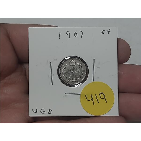 1907 Canada Silver 5 Cent.